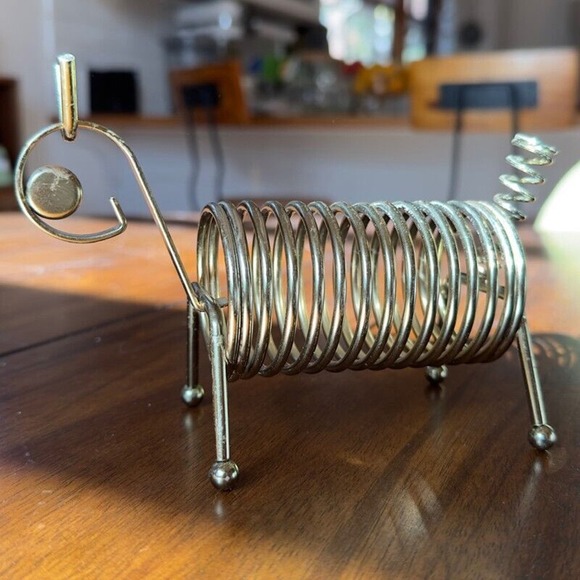 Brass Spring Wire Letter Holder Ram Animal Sheep Mid Century Desk Office Vintage - Picture 5 of 13